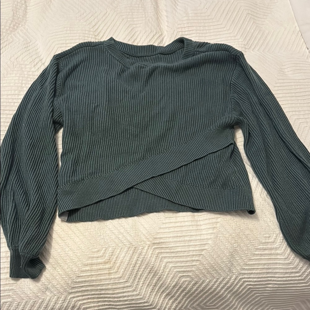 Ribbed Green Sweater